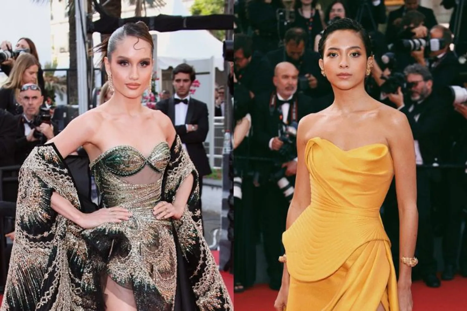 Gaya Glamor Cinta Laura dan Putri Marino di Cannes 2023