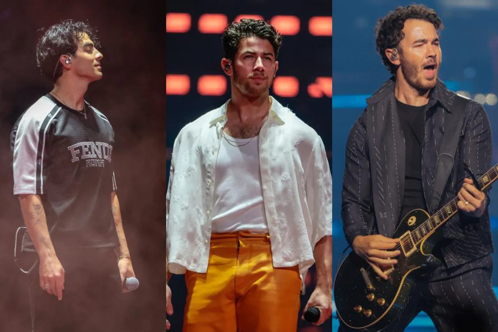 Gaya Charming Jonas Brothers Pakai Koleksi Fendi Men saat World Tour