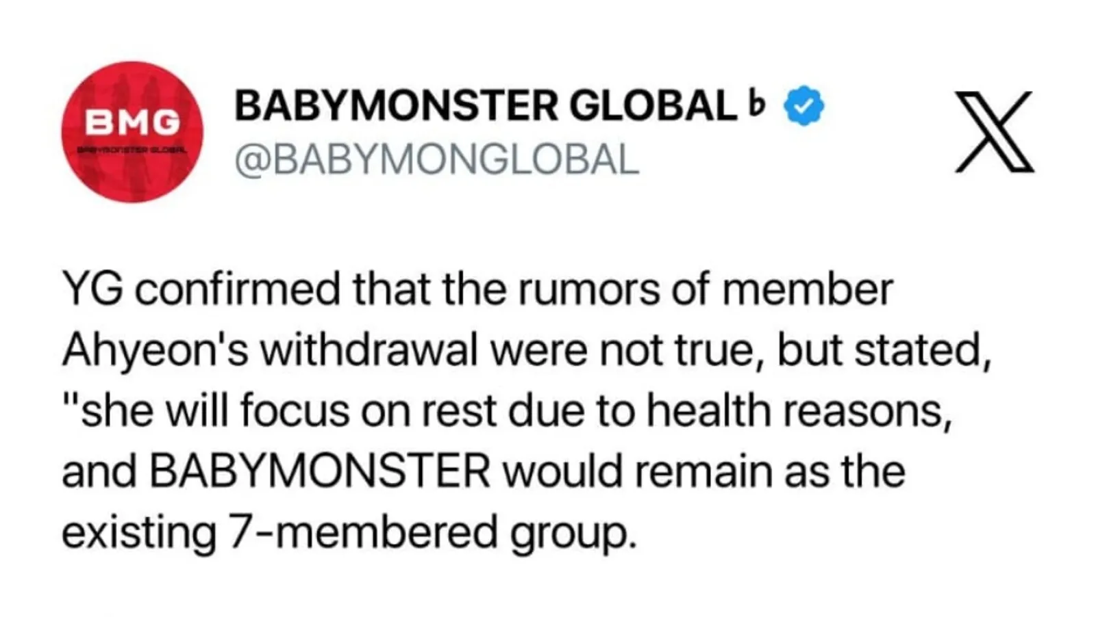 [UPDATE] Status Ahyeon 'BABYMONSTER' usai Dinyatakan Tak Jadi Debut