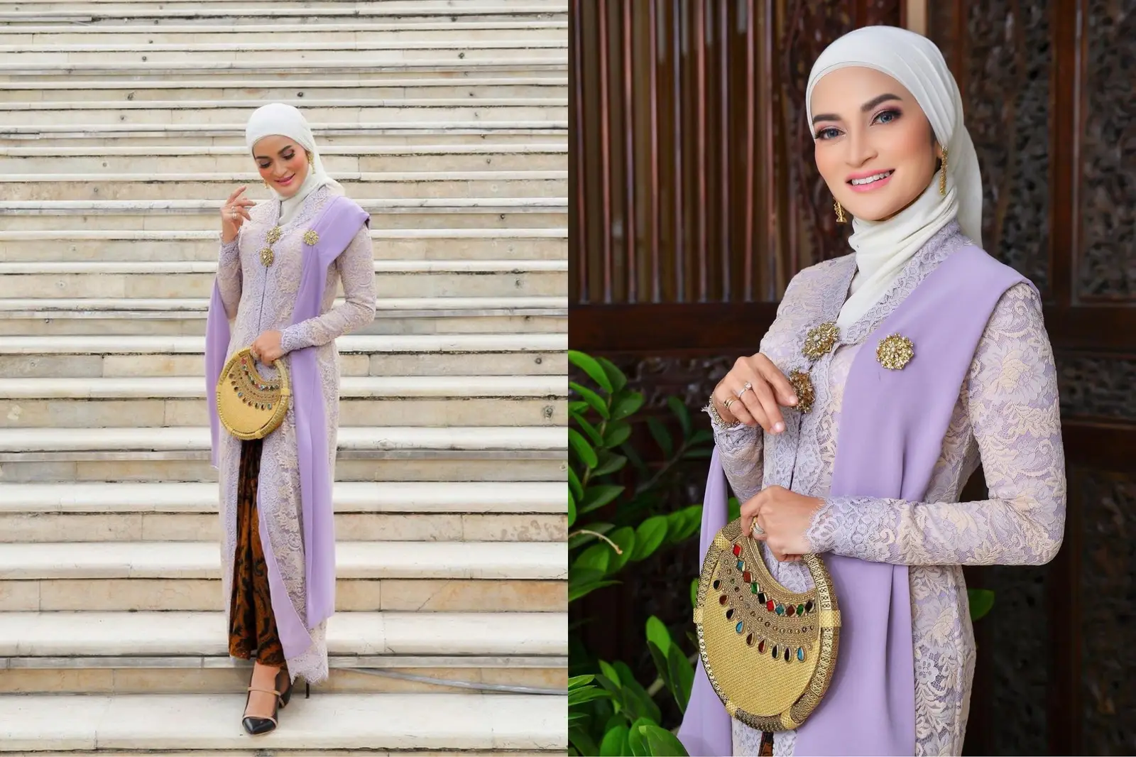 Inspirasi Kebaya Warna Ungu Pastel