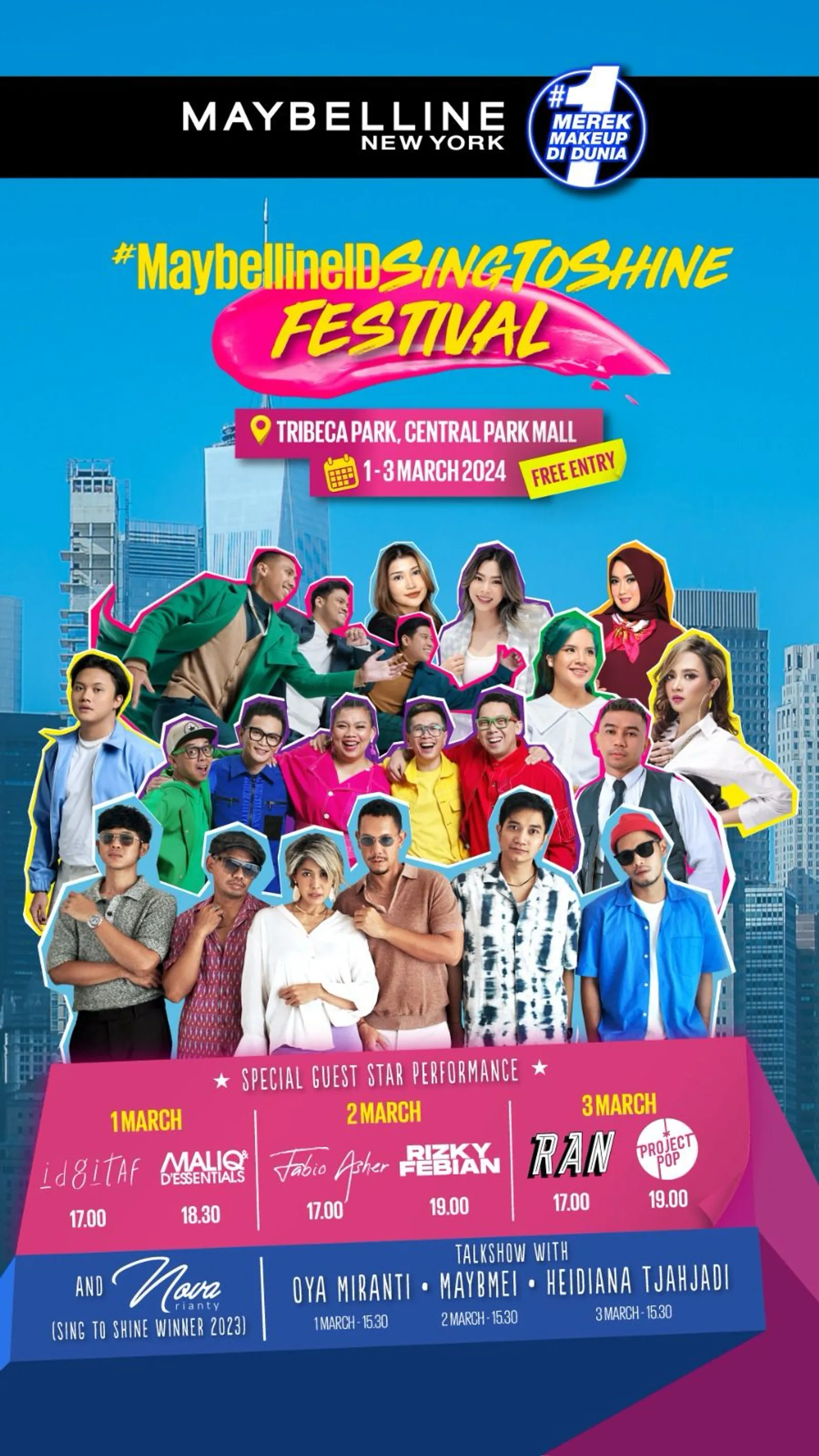 Sing To Shine Festival, Selebrasi Musik & Makeup dari Maybelline