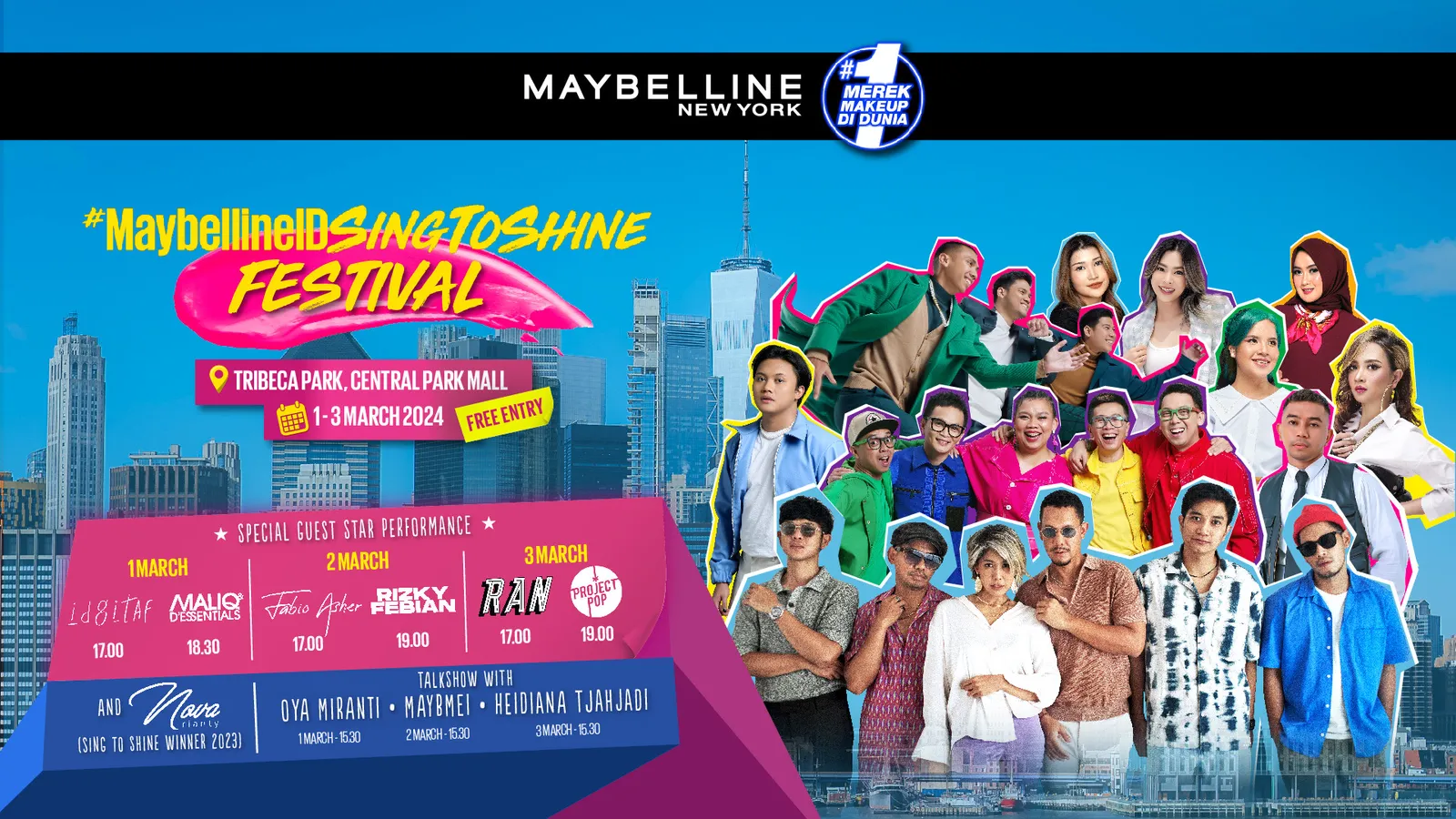 Sing To Shine Festival, Selebrasi Musik & Makeup dari Maybelline