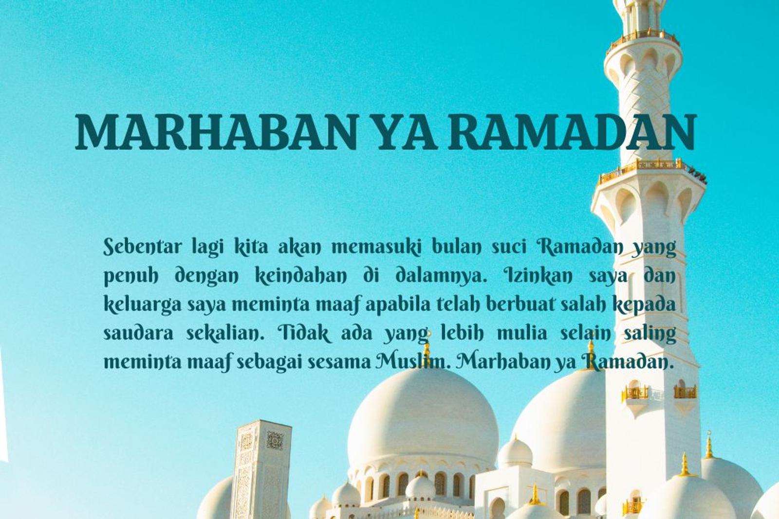 20 Ucapan Maaf Menyambut Ramadan 2024, Penuh Makna dan Doa