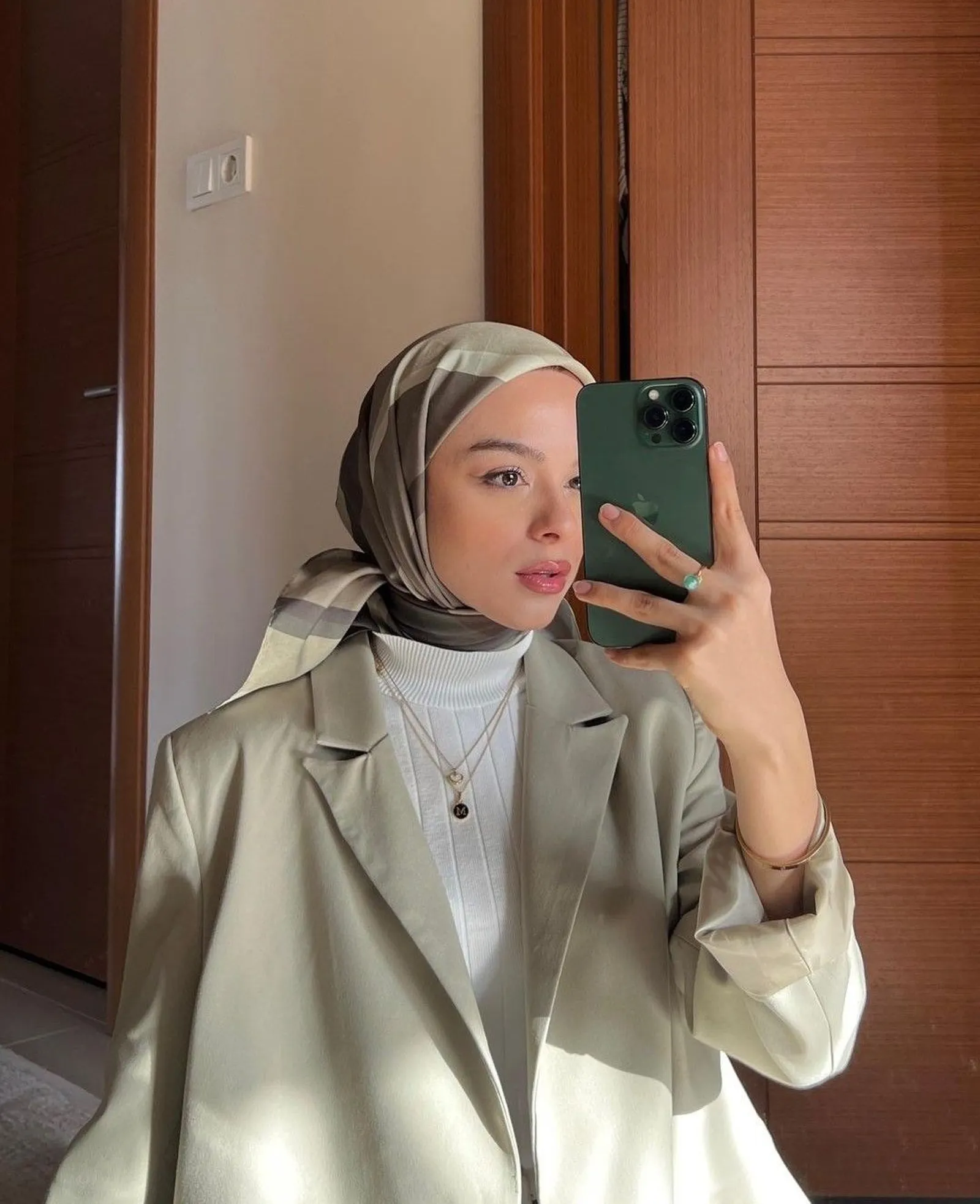 5 Warna Jilbab yang Cocok dengan Baju Sage Green