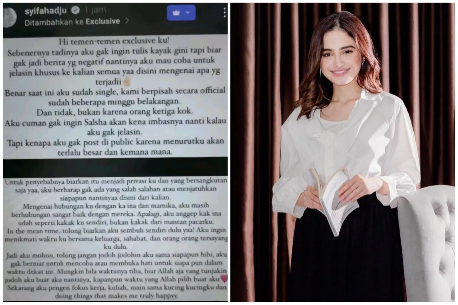 Sedih, Syifa Hadju dan Rizky Nazar Putus Setelah 5 Tahun Pacaran