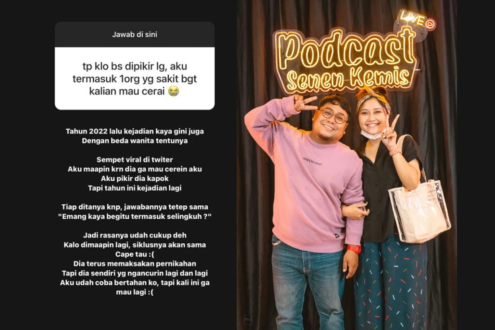 Diselingkuhi, Selebgram Riyuka Bunga dan Heri Horeh Umumkan Pisah