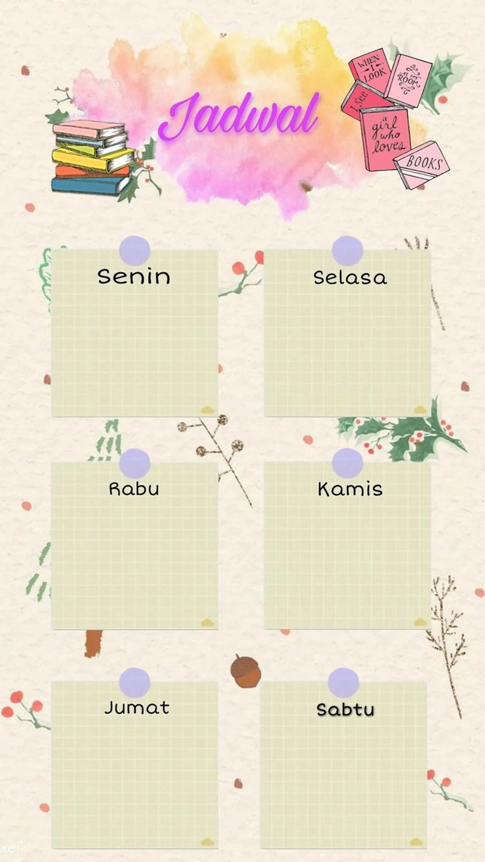 20 Lockscreen Jadwal Pelajaran Kosong yang Bagus dan Keren