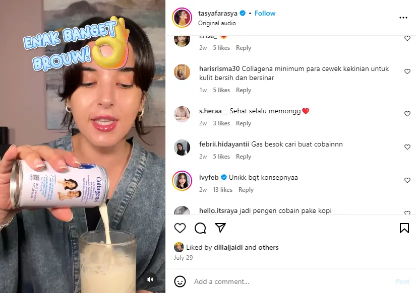 Tasya Farasya ‘Ketagihan’ Minum Susu Awet Muda, Ini Manfaatnya!