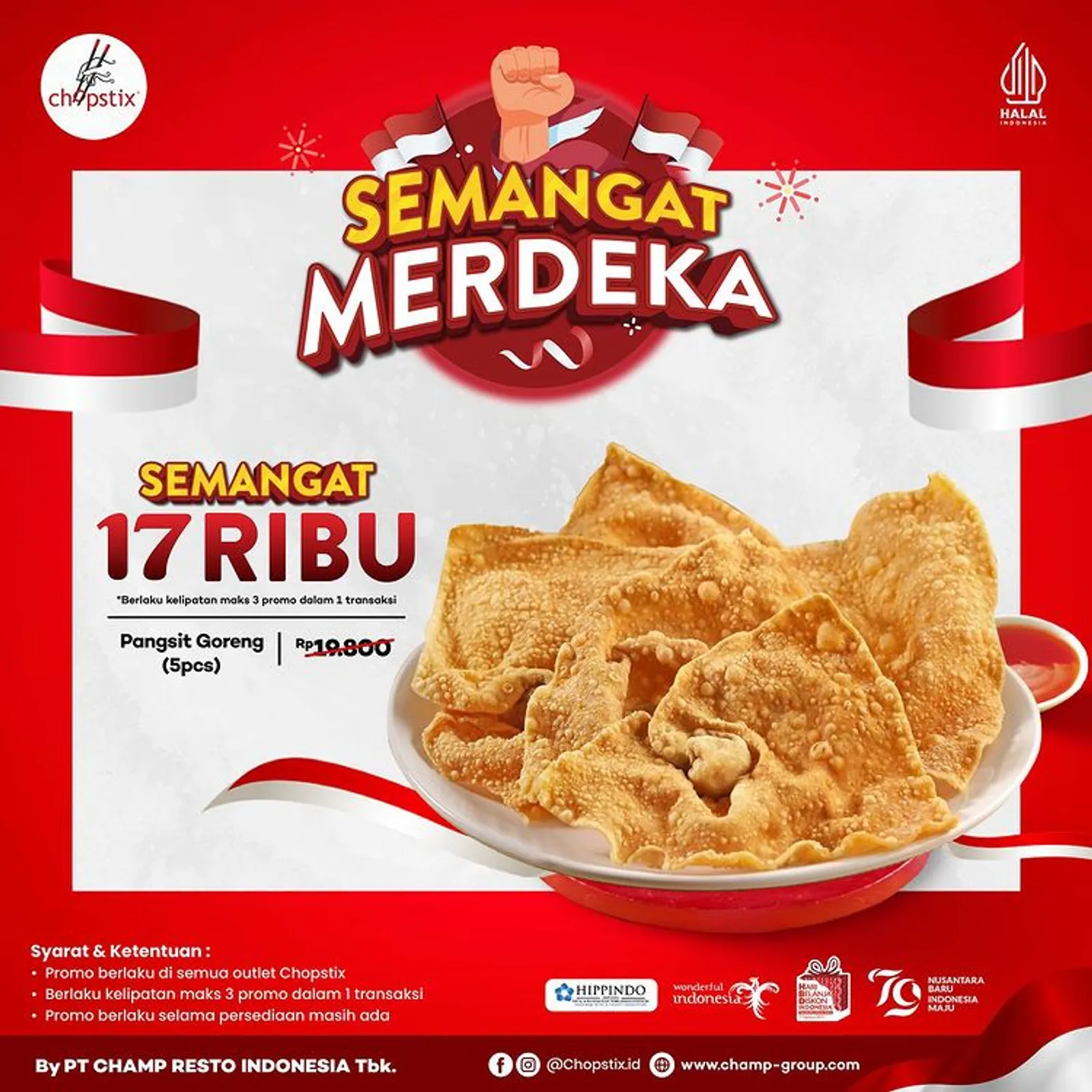 14 Promo Makanan dan Minuman Kemerdekaan, HUT RI Siap Makan Enak!