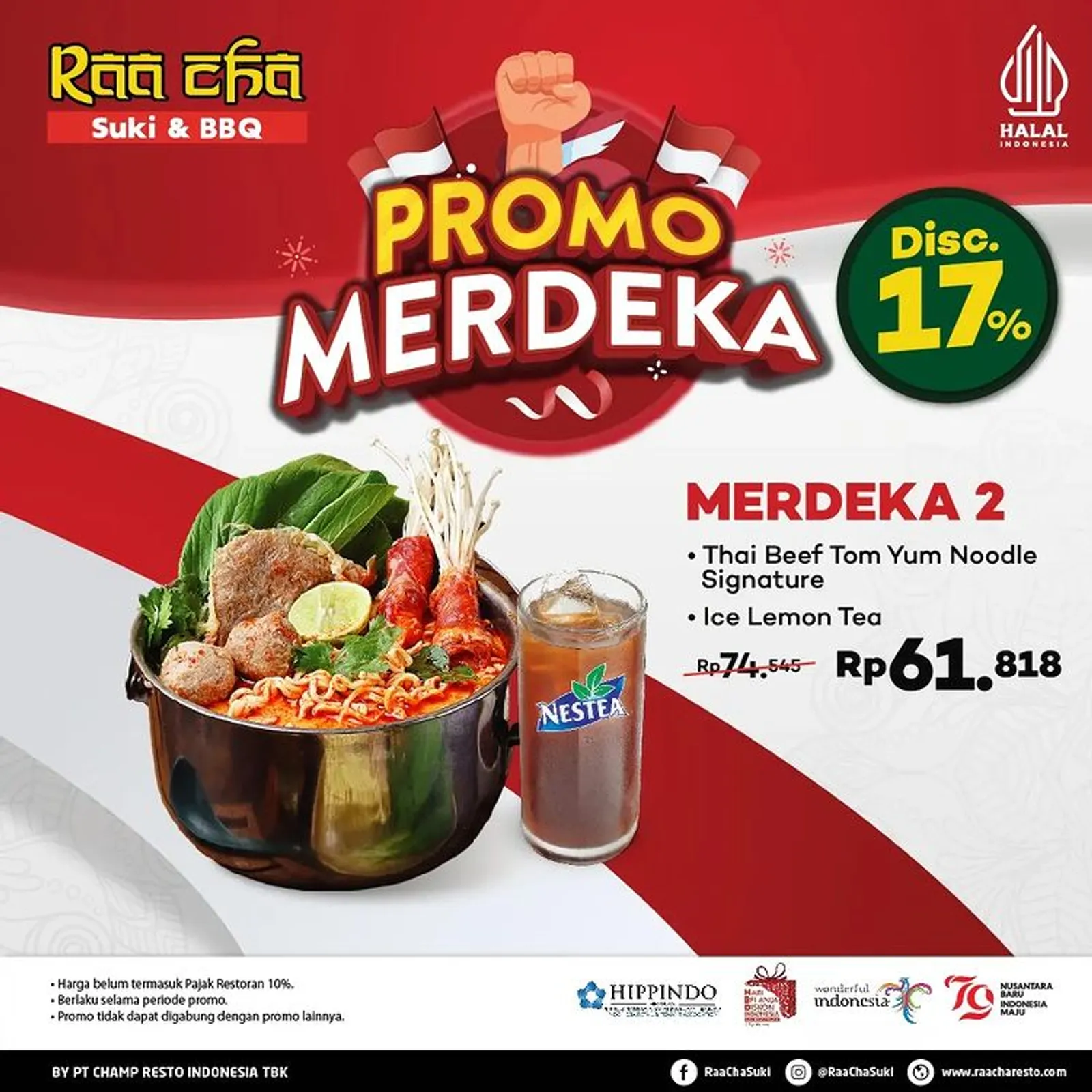 14 Promo Makanan dan Minuman Kemerdekaan, HUT RI Siap Makan Enak!