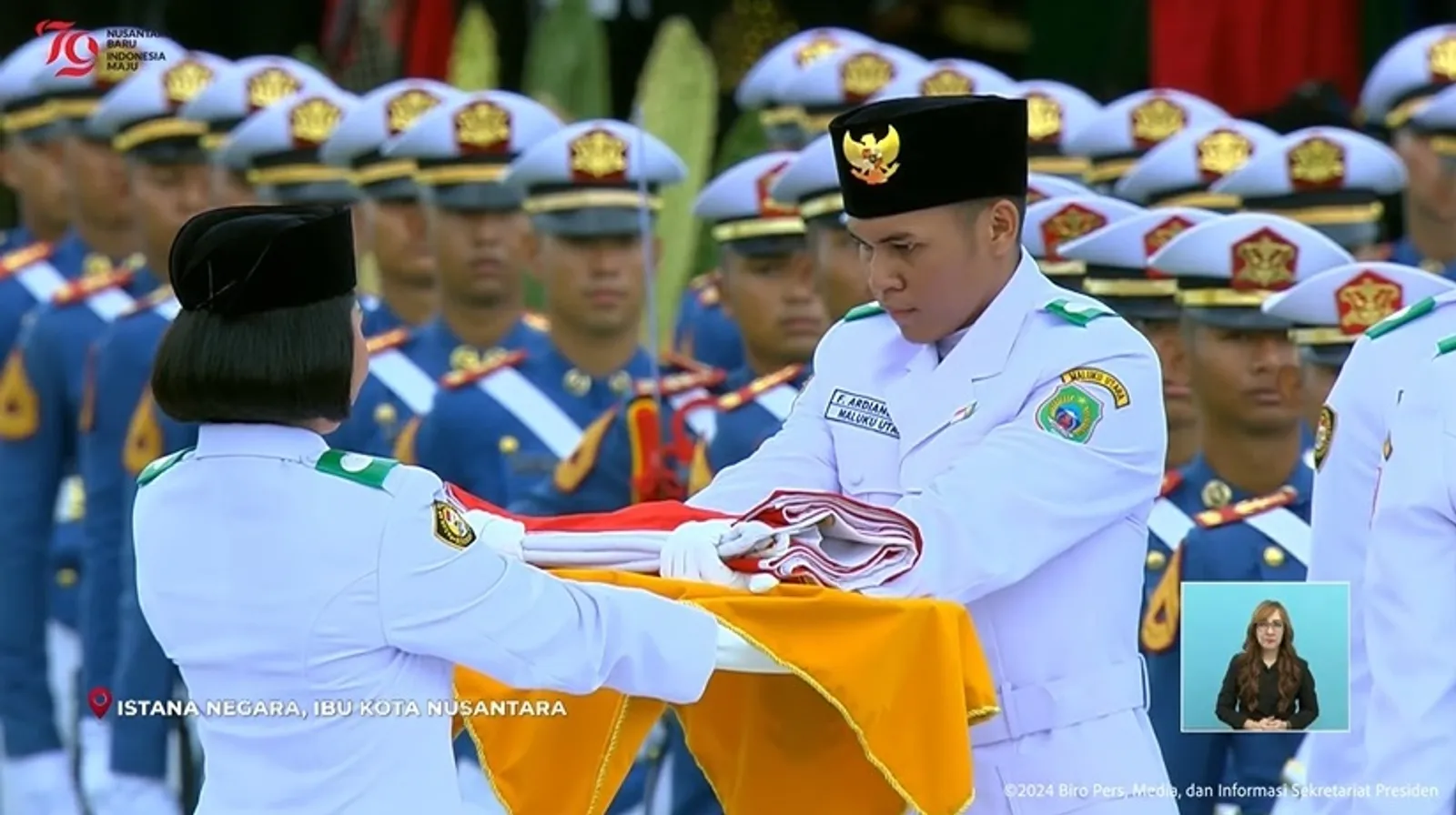 Potret Pengibar Bendera di Upacara 17 Agustus IKN 2024