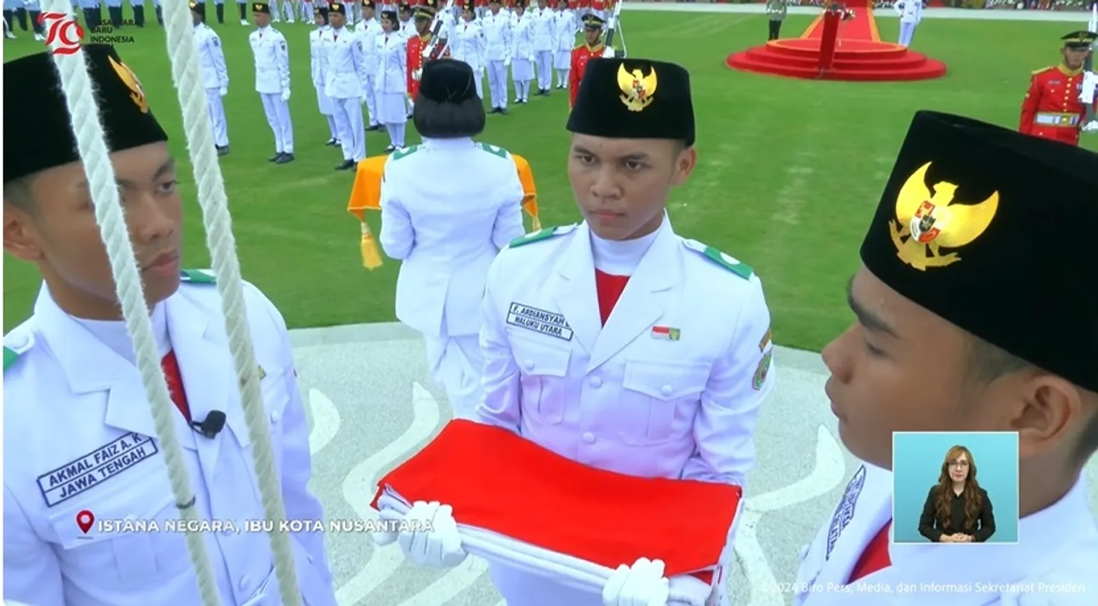 Potret Pengibar Bendera di Upacara 17 Agustus IKN 2024