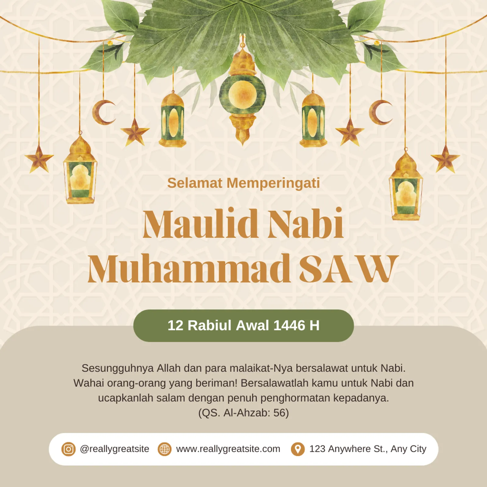 10 Poster Maulid Nabi Muhammad SAW 2024 Terbaru