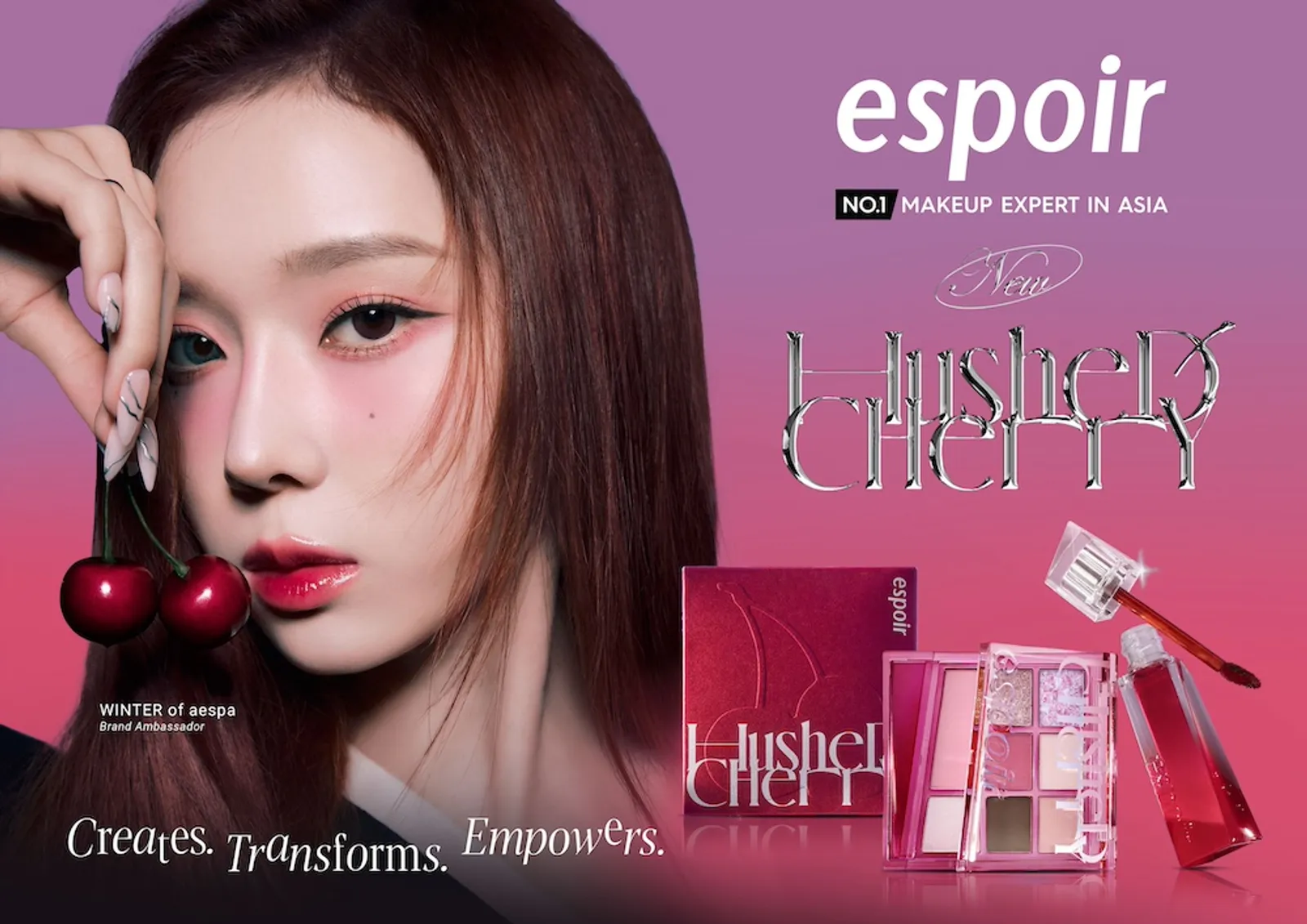 Espoir Hushed Cherry Edition, Dapatkan Makeup A la Winter 'aespa' 