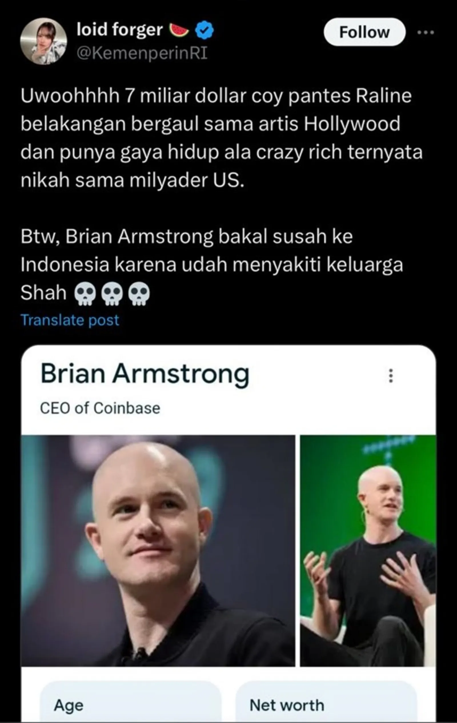 5 Fakta Hubungan Raline Shah dan Brian Armstrong, Akui Hanya Teman!