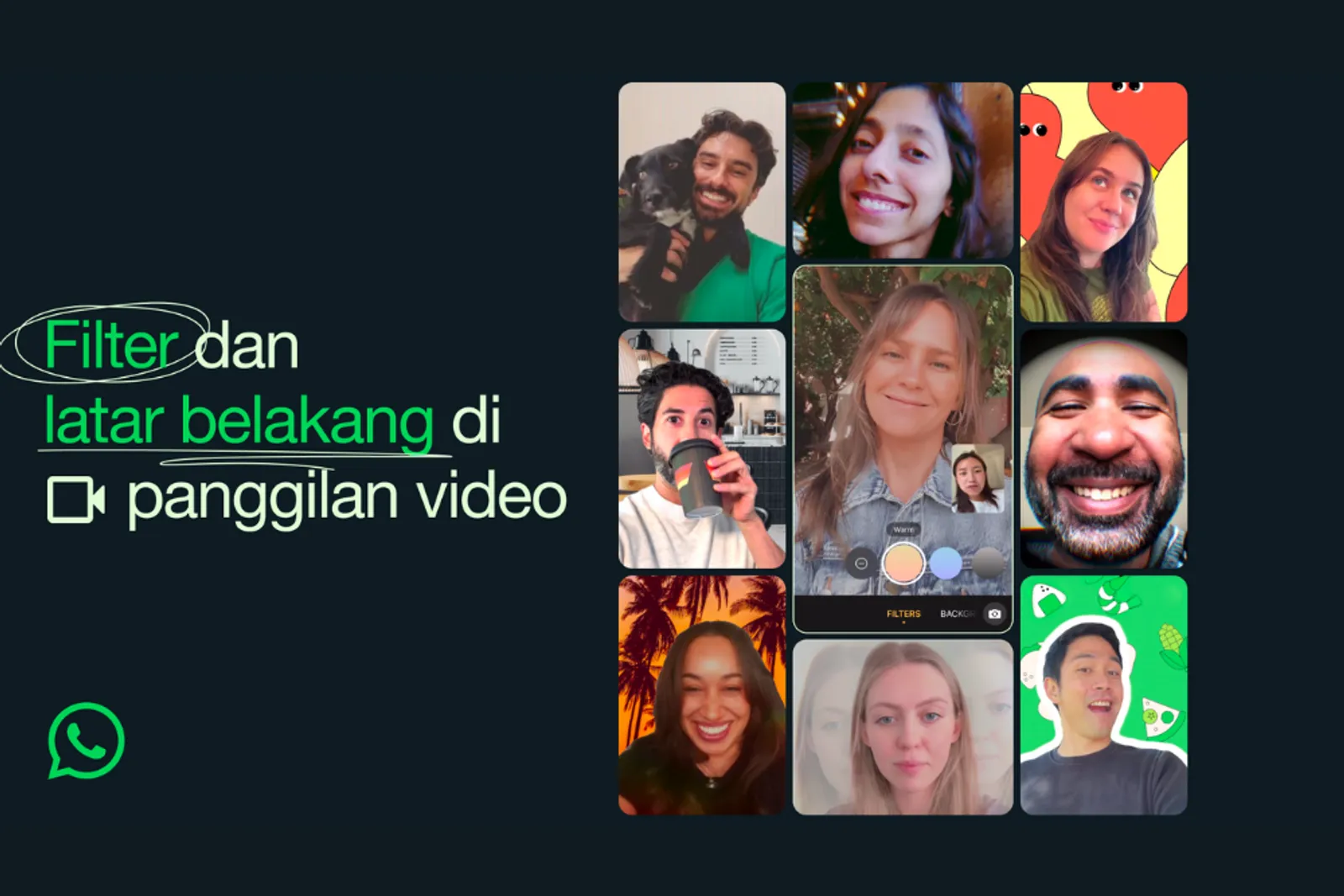 WhatsApp Hadirkan Filter dan Latar Belakang di Panggilan Video