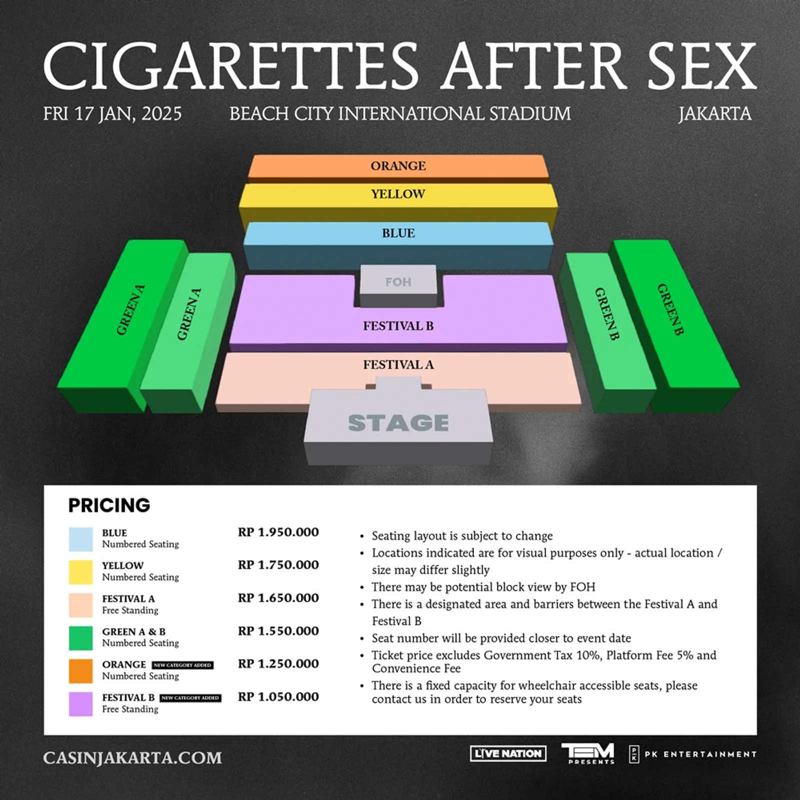 Tiket Cigarettes After Sex "X's World Tour 2025" Berikan Kategori Baru