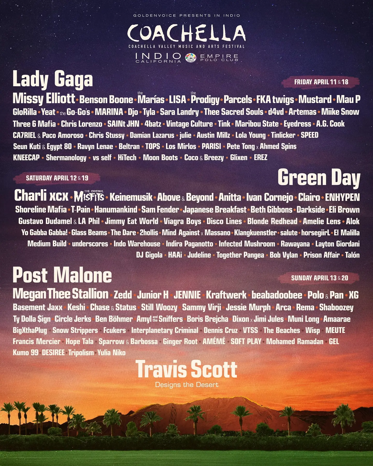 Line Up Coachella 2025 Lengkap, Ada Lisa sampai ENHYPEN