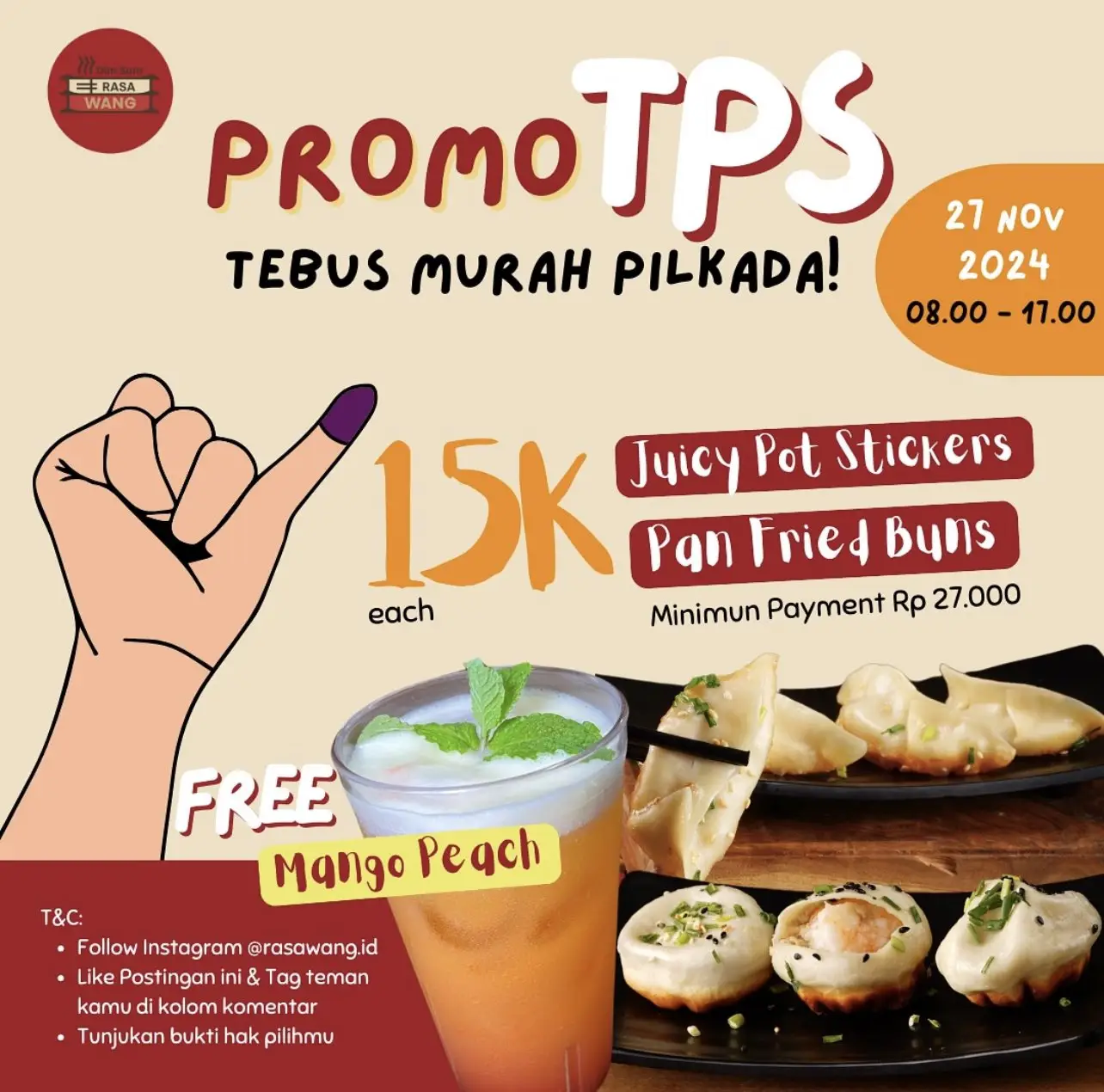 27 Promo Restoran yang Sambut Pilkada 2024, Buruan Serbu!