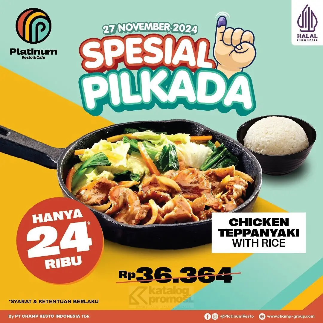 27 Promo Restoran yang Sambut Pilkada 2024, Buruan Serbu!