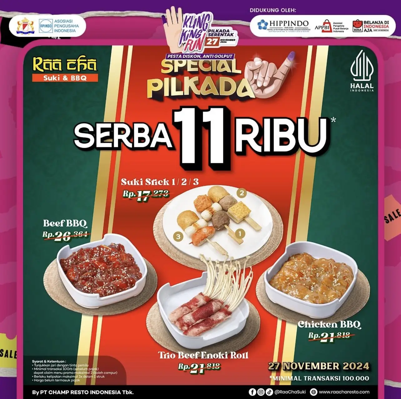 27 Promo Restoran yang Sambut Pilkada 2024, Buruan Serbu!