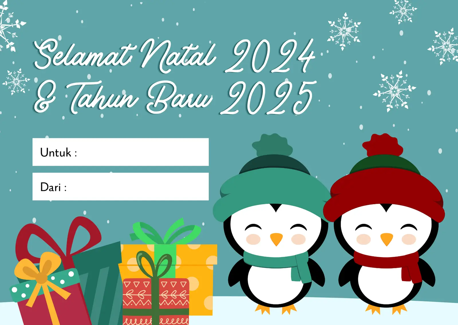 10 Desain Kartu Ucapan Natal dan Tahun Baru 2024