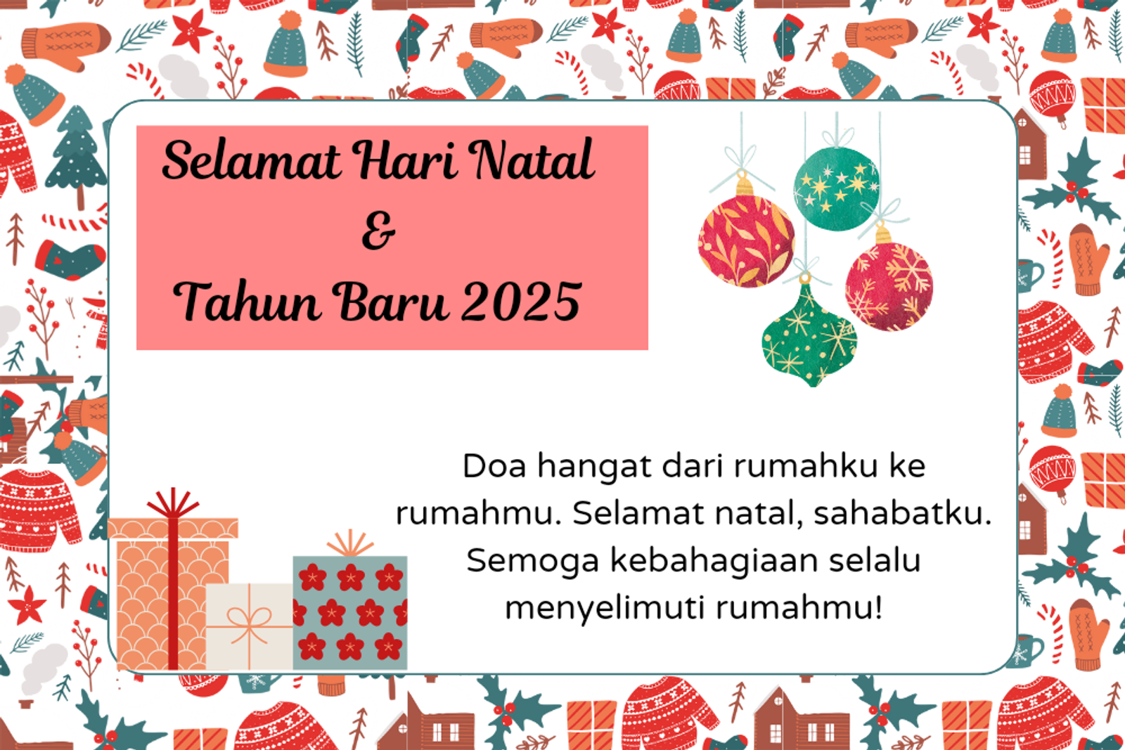 16 Contoh Kartu Ucapan Natal 2024 yang Penuh Makna dan Pesan