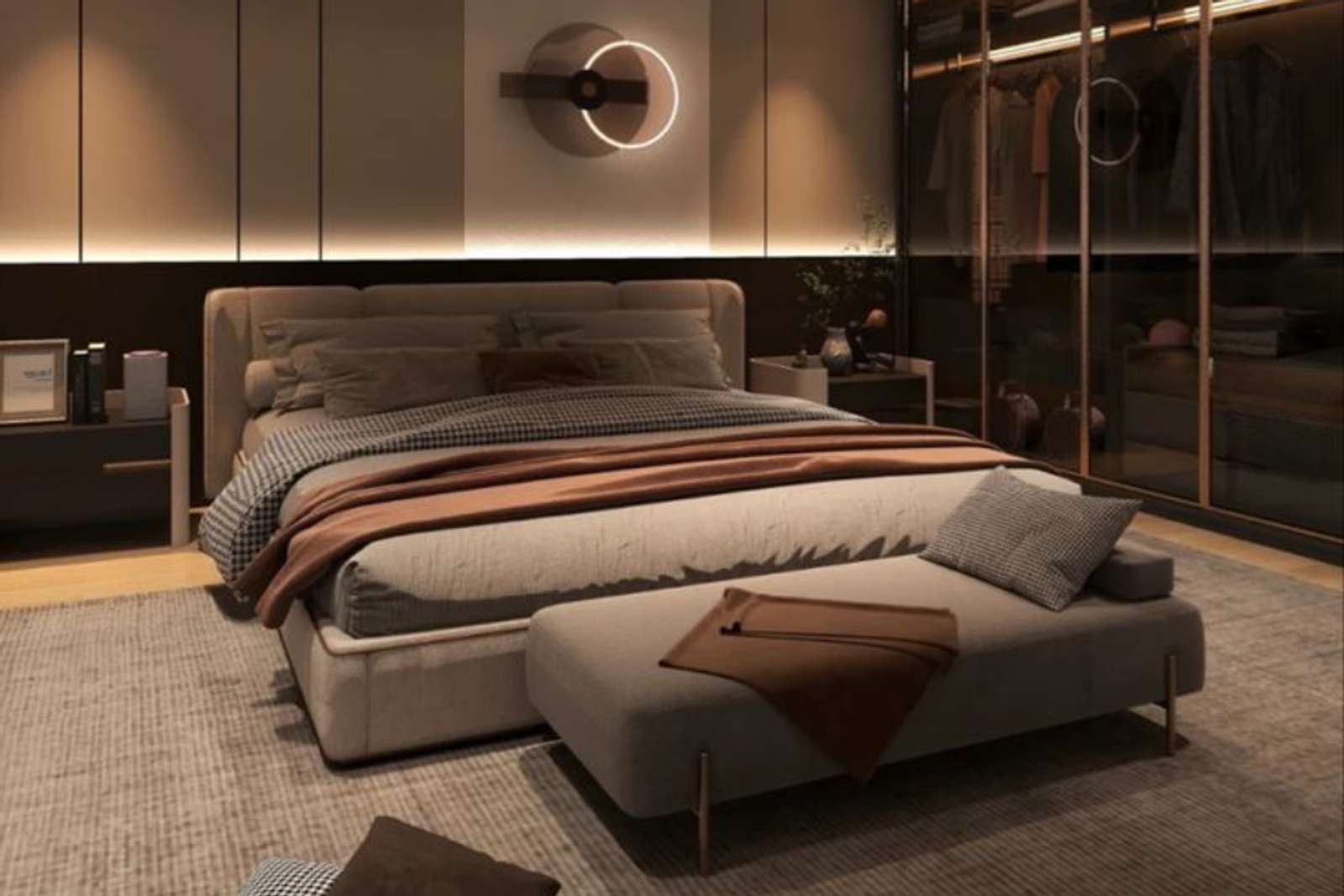 7 Inspirasi Desain Kamar Tidur Warna Mocha Mousse