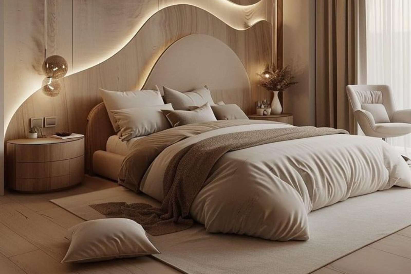 7 Inspirasi Desain Kamar Tidur Warna Mocha Mousse