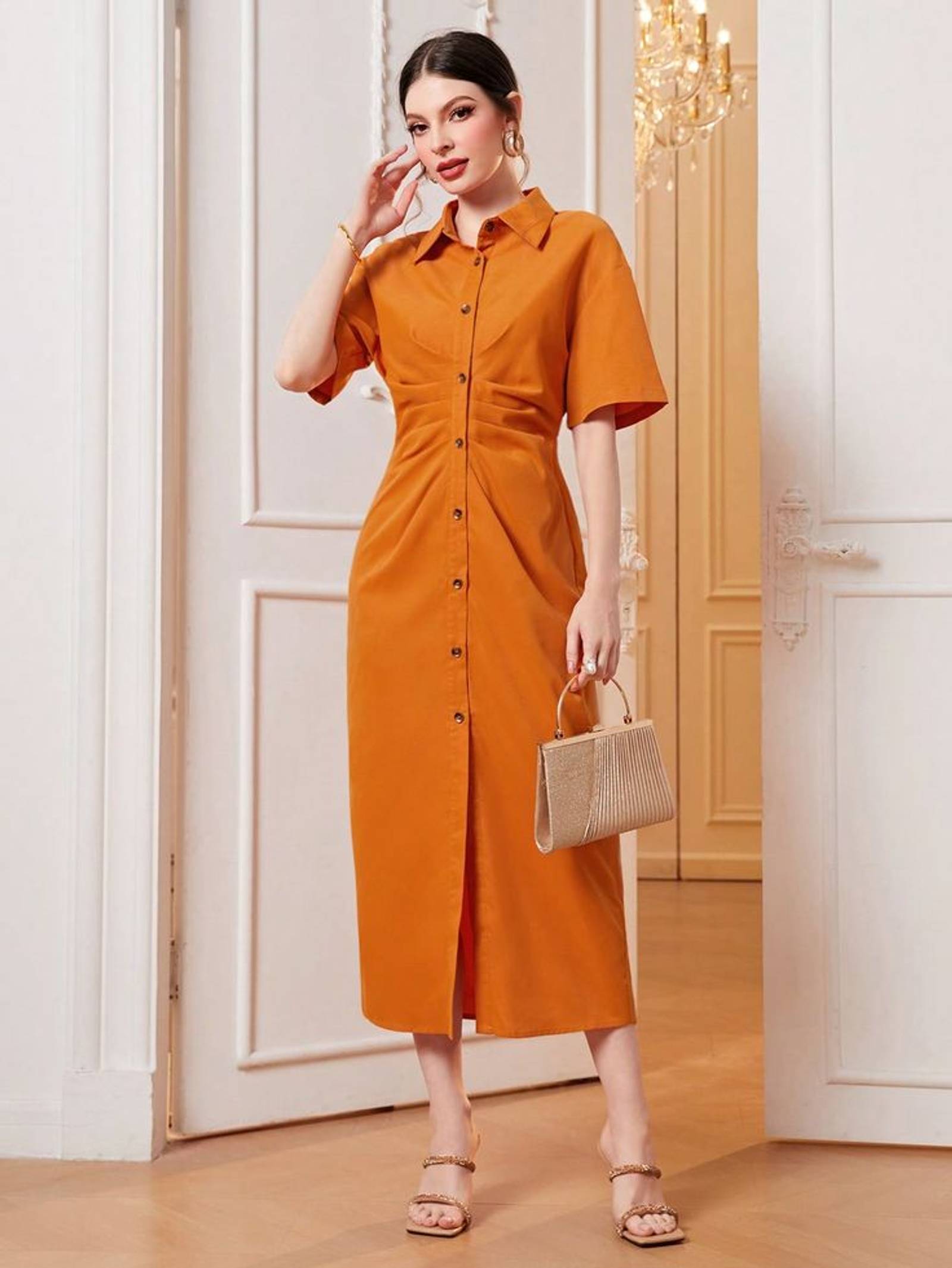 Model Baju Dress Natal Kain Polos yang Effortlessly Stylish!