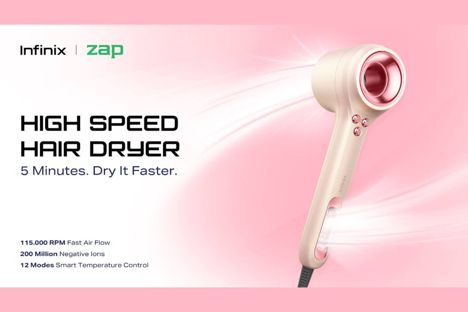 Kering Dalam 5 Menit, Infinix Kenalkan Hair Dryer Terbaru  