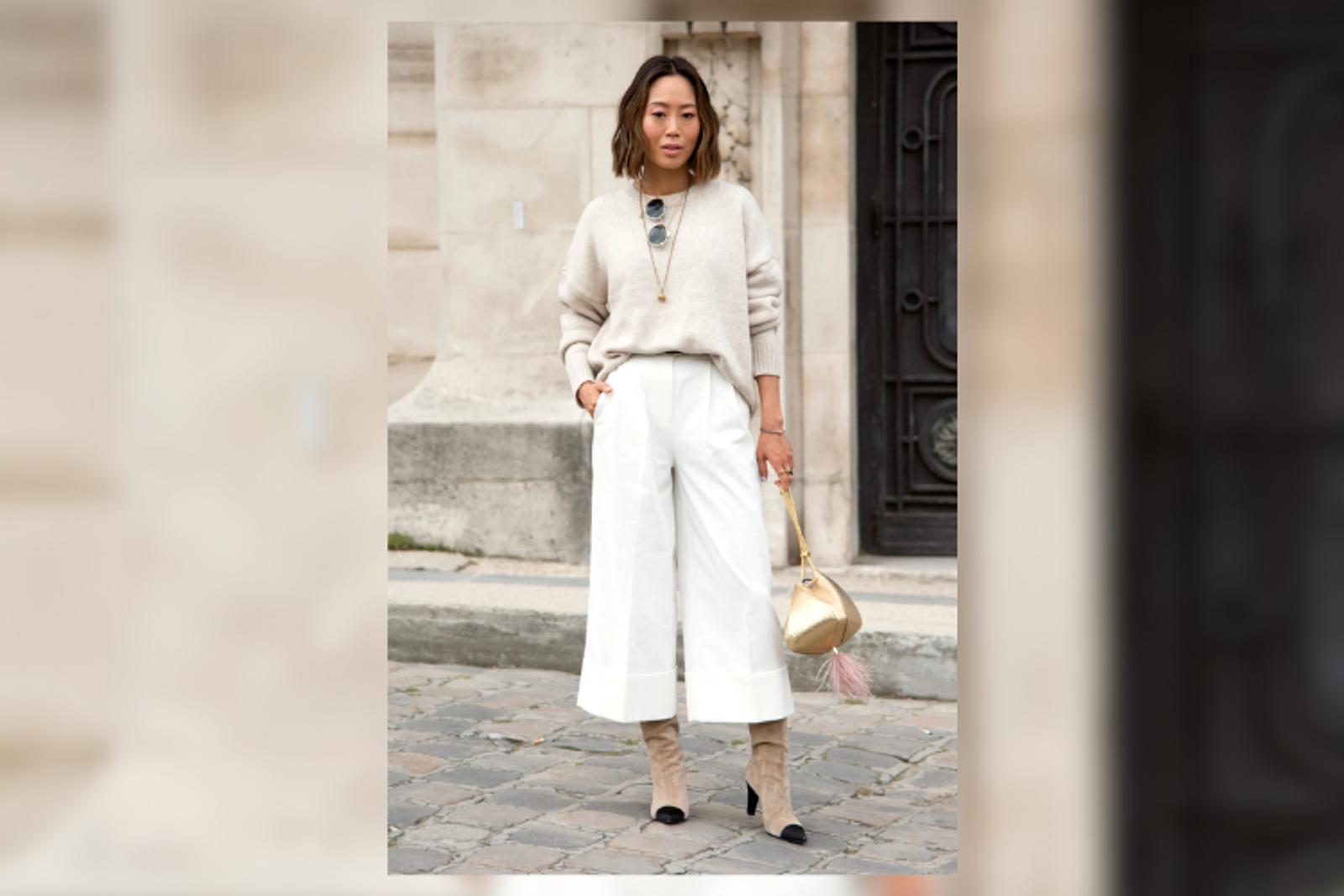 Contek OOTD Kulot Putih buat Ngantor dari Gaya Street Style