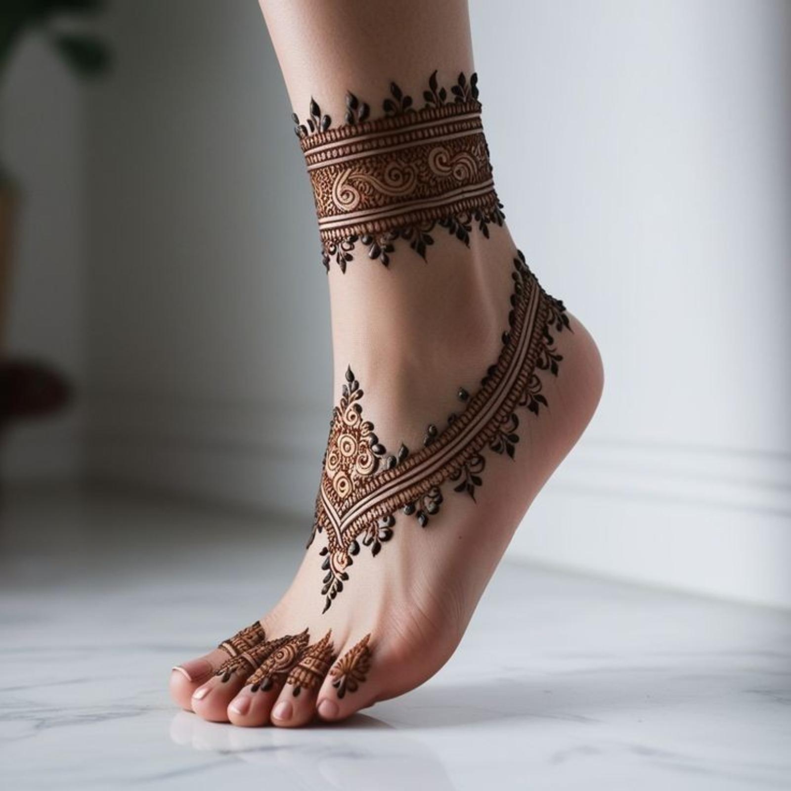 7 Desain Henna Kaki yang Mewah dan Elegan