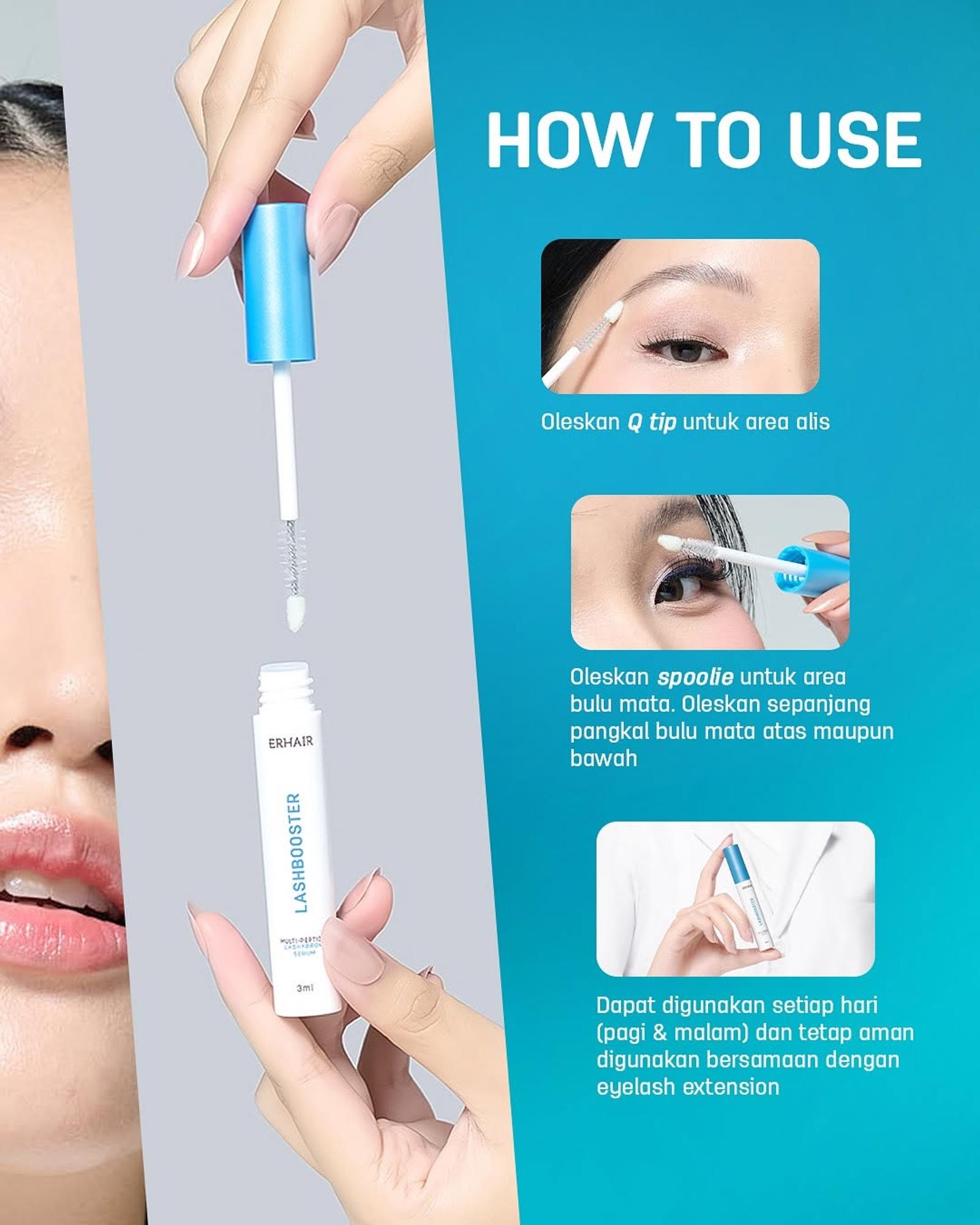 Erhair Lashbooster, Rahasia Bulu Mata dan Alis Lebih Panjang & Lebat 