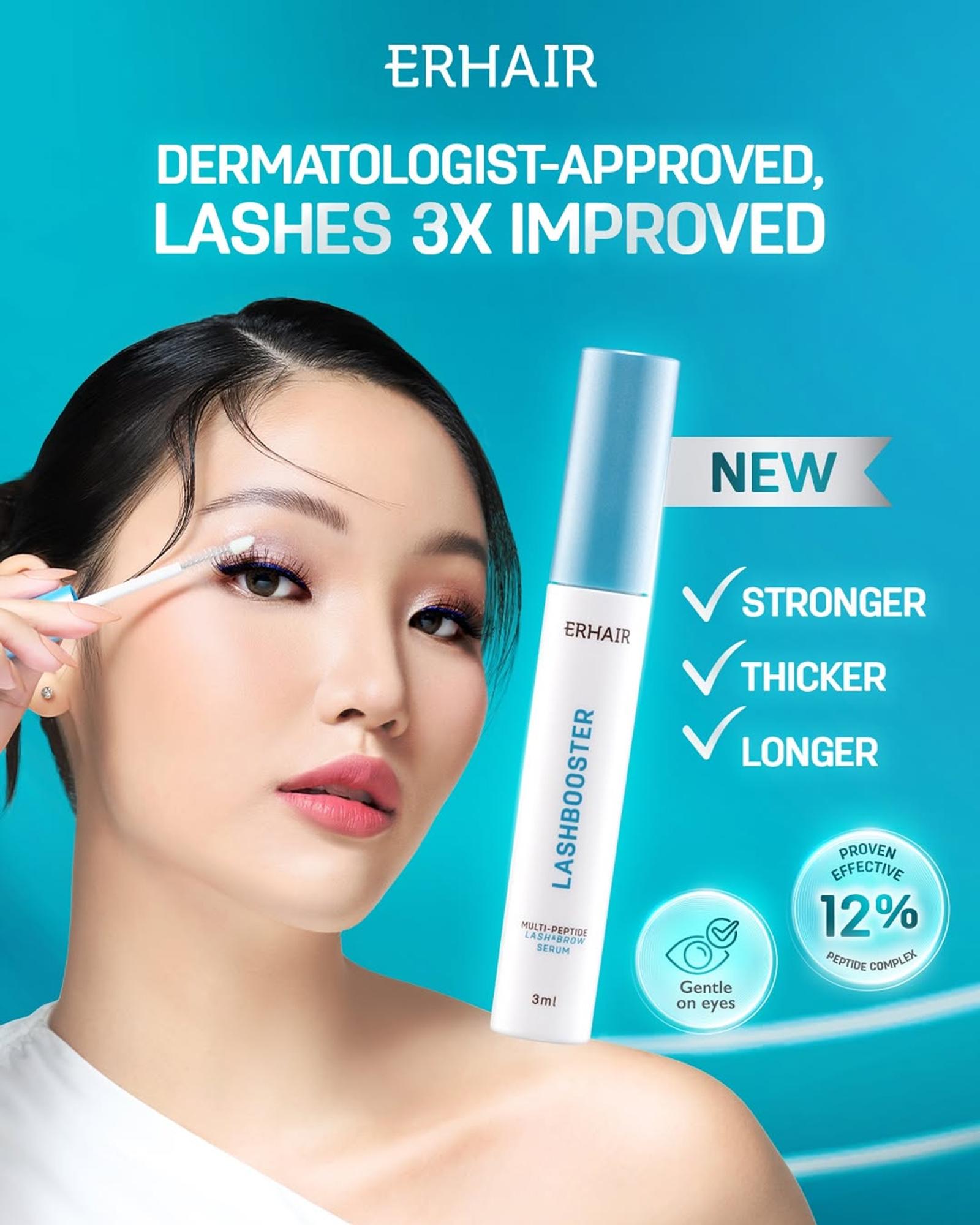 Erhair Lashbooster, Rahasia Bulu Mata dan Alis Lebih Panjang & Lebat 