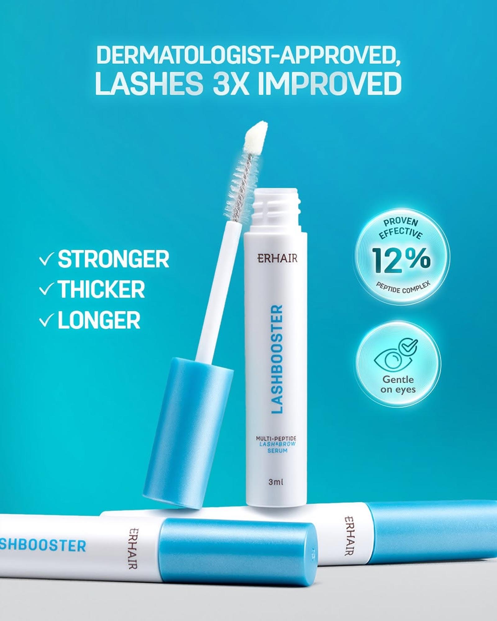 Erhair Lashbooster, Rahasia Bulu Mata dan Alis Lebih Panjang & Lebat 