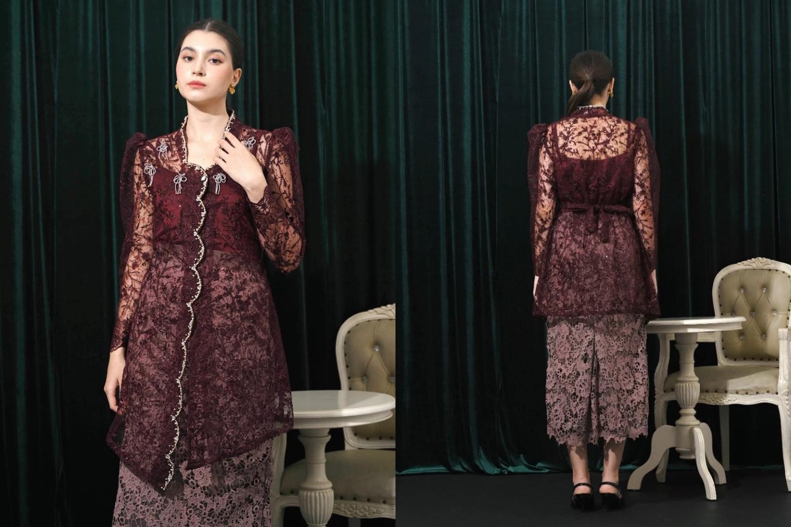 Inspirasi Model Kebaya Warna Burgundy