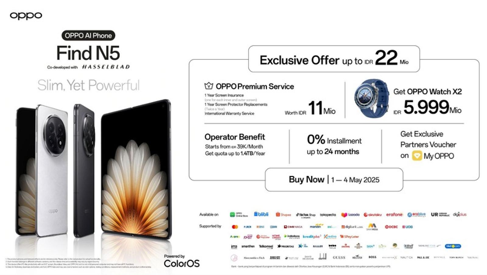 Tertipis di Dunia, Oppo Find N5 Resmi Rilis di Indonesia