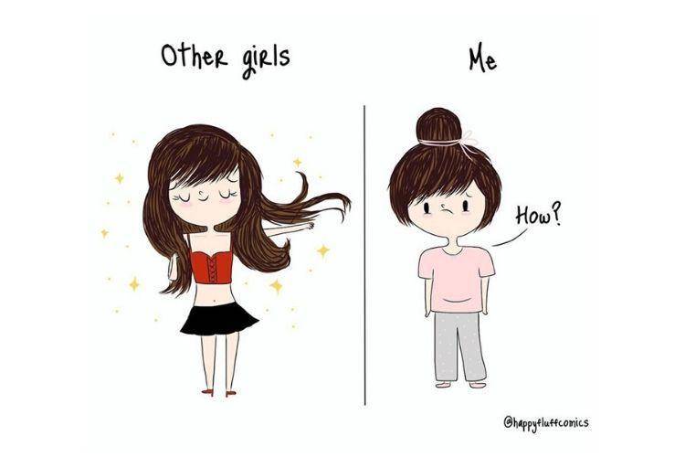 Kocak! 13 Ilustrasi Ini Gambarkan Perempuan yang Cuek sama Penampilan