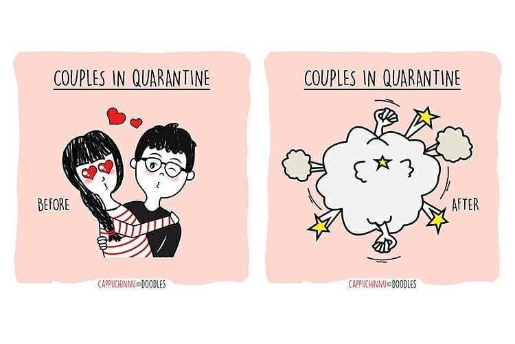 7 Ilustrasi Lucu Saat Kita Jalani Karantina Bersama Pasangan
