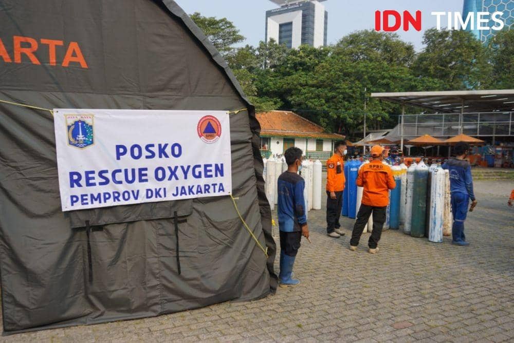 Posko Rescue Oxygen Pemprov DKI Jakarta. (IDN Times/Aryodamar)