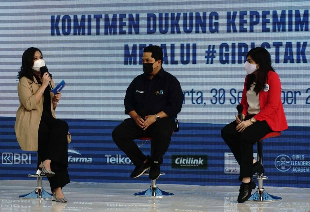 Press Conference #GirlsTakeover 2021 yang dihadiri Menteri BUMN, Erick Thohir (IDN Times/Cynthia Kirana)