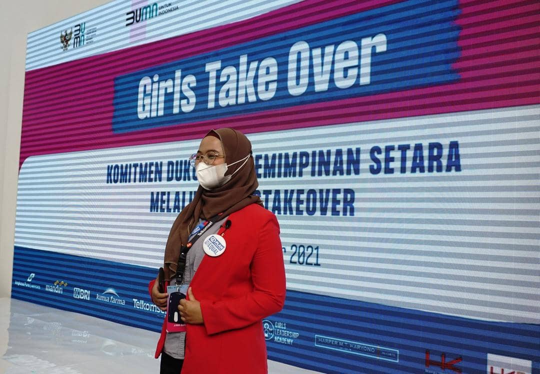 Putri finalis #GirlsTakeover 2021 selaku Dirut Telkomsel (IDN Times/Cynthia Kirana)