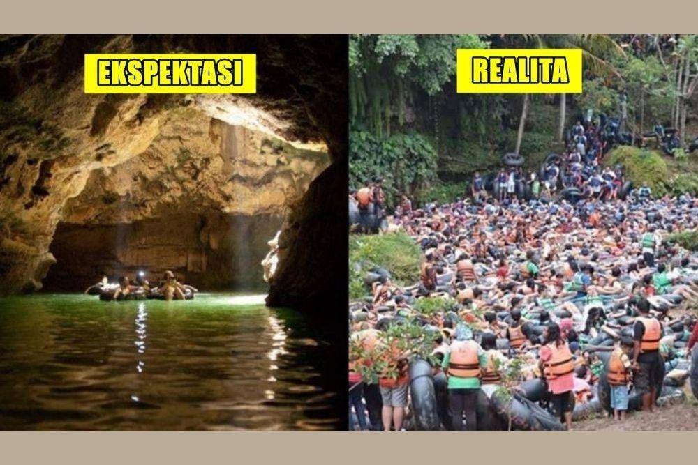 10 Potret Ekspektasi VS Realita Liburan, Niat Healing Malah Pusing