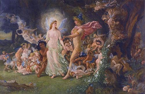 Study for The Quarrel of Oberon and Titania oleh Noel Paton: fairies in Shakespeare (wikiwand.com)