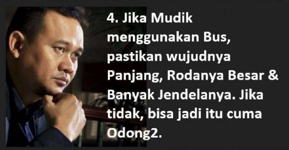 Tips mudik Cak Lontong