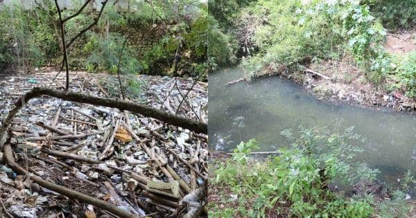 Sebelum dan sesudah sungai dibersihkan (dok. IKEA)