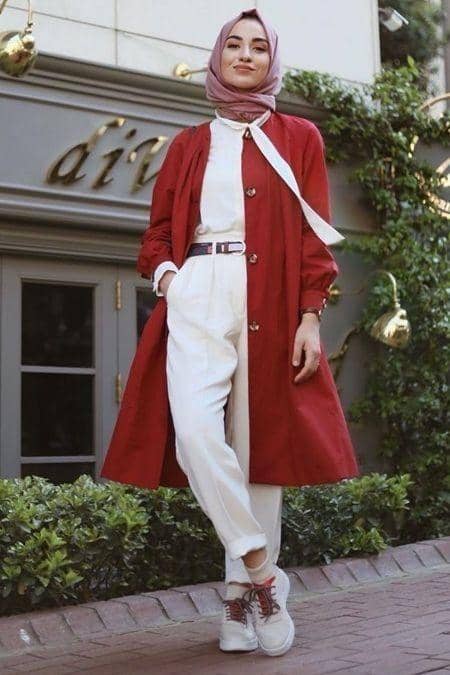 baju merah cocok dengan jilbab warna apa