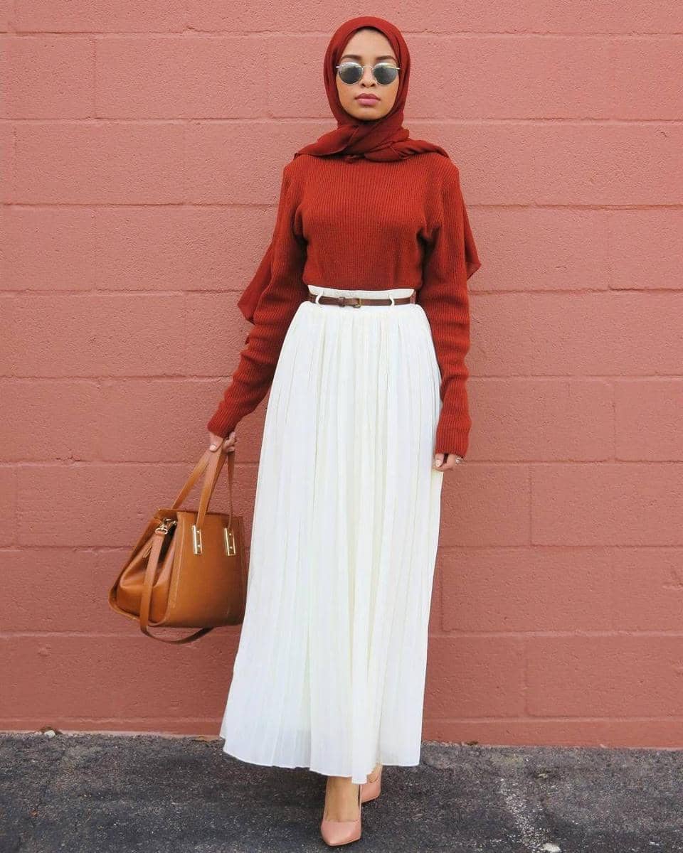 baju merah cocok dengan jilbab warna apa
