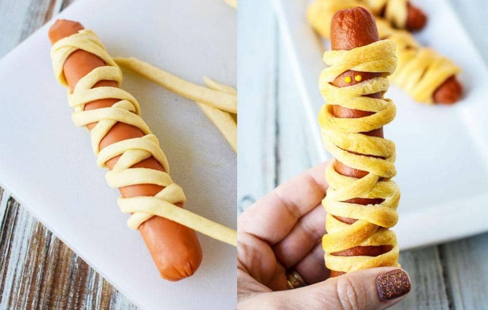 Perpaduan sosis goreng dan roti gulung goreng